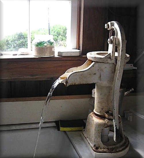 Grandma's Hand Pump on the Kitchen Sink